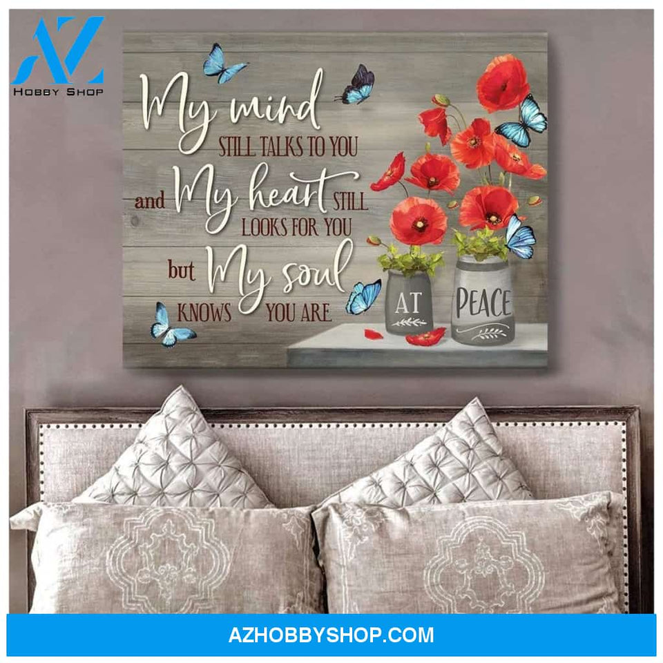 Zalooo My Mind Poppy Butterfly Wall Art Canvas