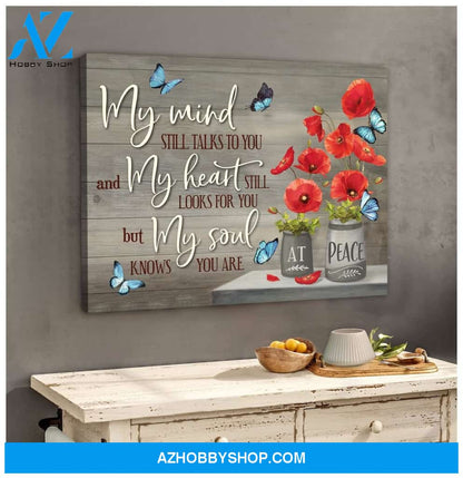 My Mind Poppy Butterfly Wall Art Canvas