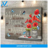 Zalooo My Mind Poppy Butterfly Wall Art Canvas