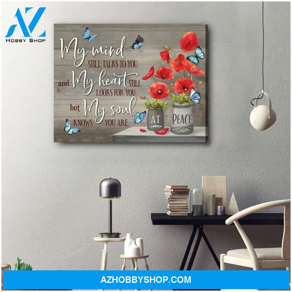 My Mind Poppy Butterfly Wall Art Canvas