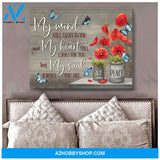 My Mind Poppy Butterfly Wall Art Canvas