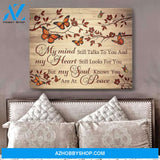 Zalooo My Mind Still Talks To You 2 Butterfly Wall Art Canvas