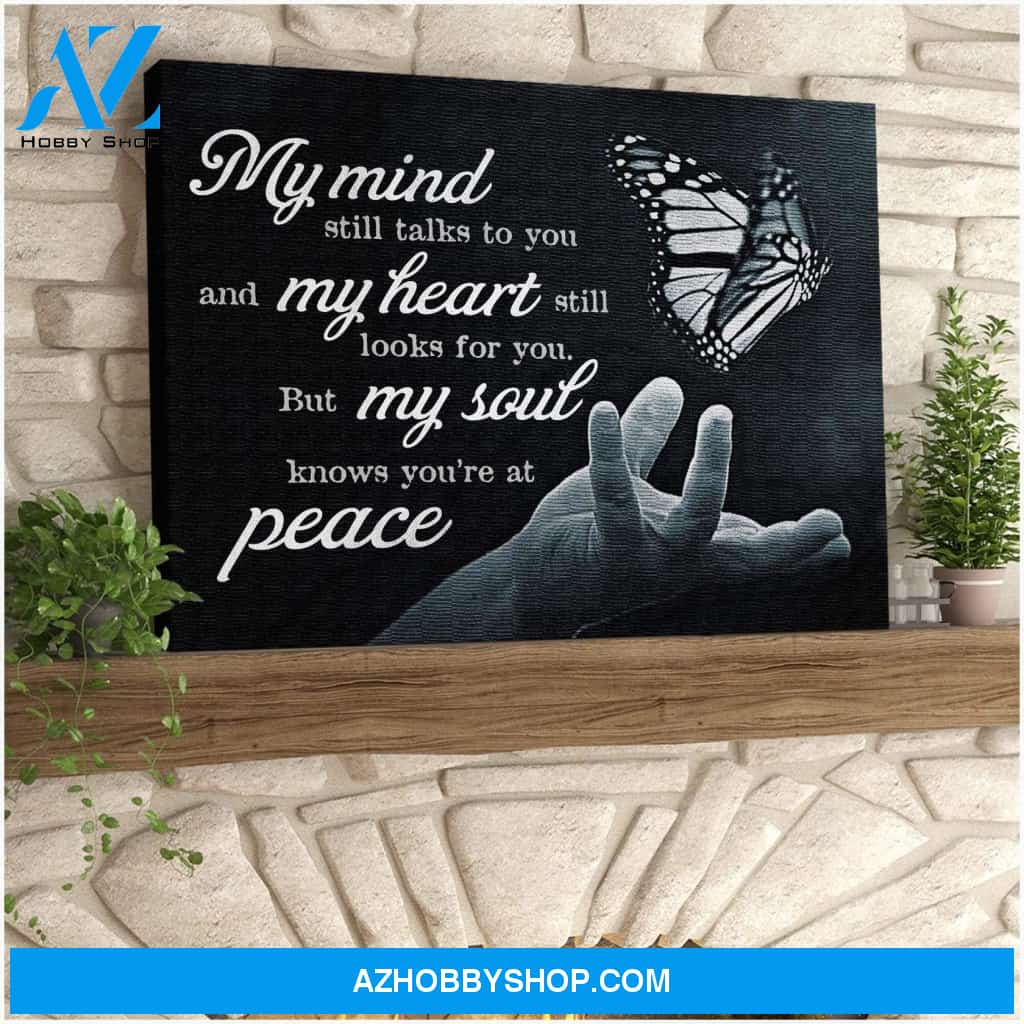Zalooo My Mind Still Talks To You Butterfly (Black) Wall Art Canvas