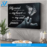 My Mind Still Talks To You Butterfly (Black) Wall Art Canvas