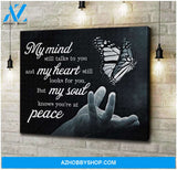 Zalooo My Mind Still Talks To You Butterfly (Black) Wall Art Canvas