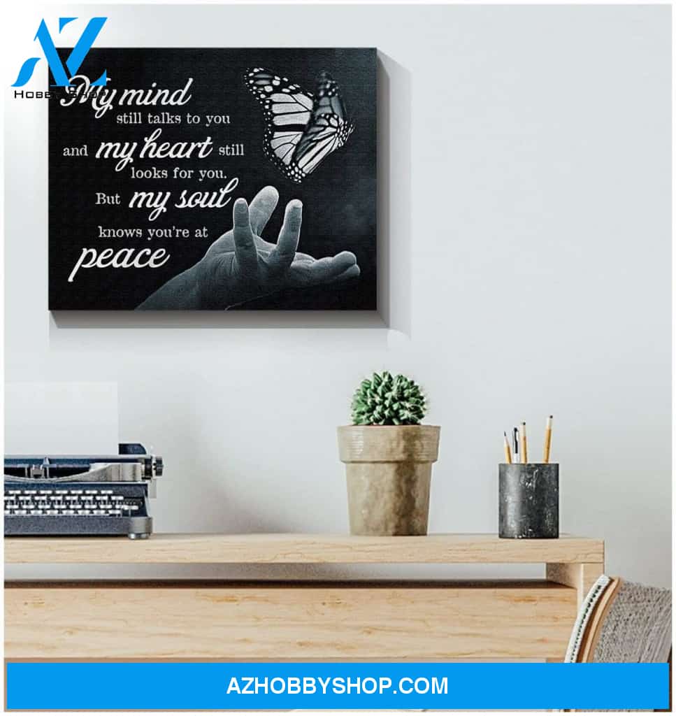 Zalooo My Mind Still Talks To You Butterfly (Black) Wall Art Canvas
