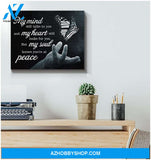 My Mind Still Talks To You Butterfly (Black) Wall Art Canvas