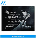 My Mind Still Talks To You Canvas My Heart My Soul Peace Butterfly