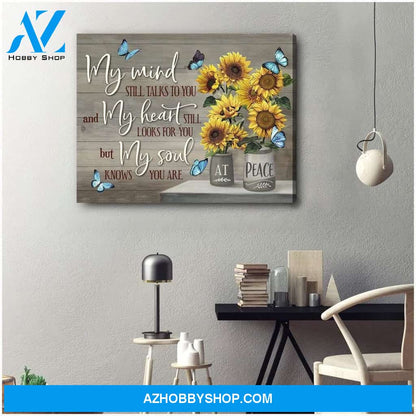 Zalooo My Mind Sunflower Butterfly Wall Art Canvas
