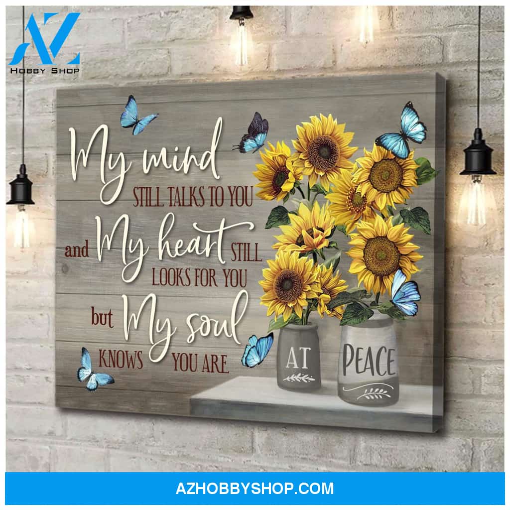 Zalooo My Mind Sunflower Butterfly Wall Art Canvas