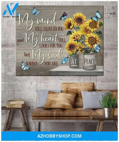 My Mind Sunflower Butterfly Wall Art Canvas