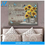 Zalooo My Mind Sunflower Butterfly Wall Art Canvas