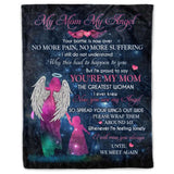 My Mom My Angel I Will Meet You Always Memorial Blanket Gift From Daughter Home Decor Bedding Couch Sofa Soft and Comfy Cozy