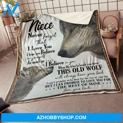 My Niece Wolf Believe In Yourself Gift From Uncle Fleece Blanket