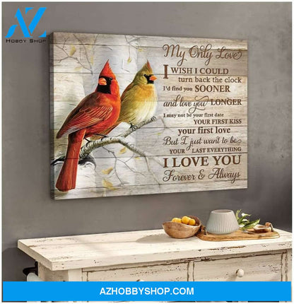 My Only Love Cardinal Wall Art Canvas