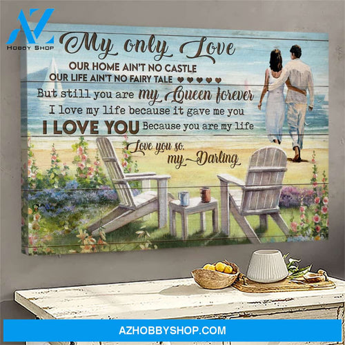 My only love - I love you because you're my life Couple Landscape Canvas Prints - Wall Art