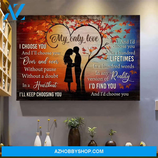 My only love - I'll keep choosing you in a hundred lifetimes Couple Landscape Canvas Prints - Wall Art