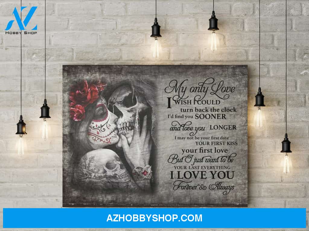 My only love - Skull Couple - Personalized Canvas