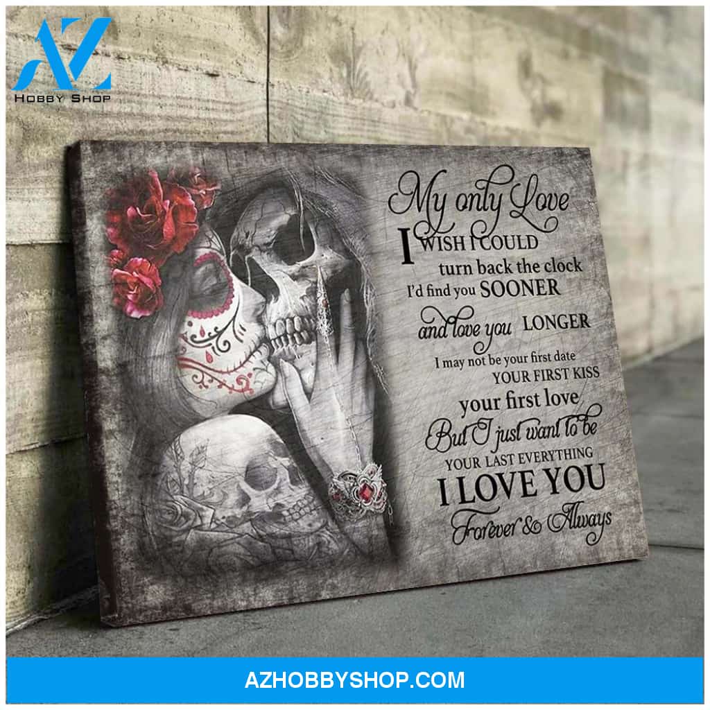 My only love - Skull Couple - Personalized Canvas