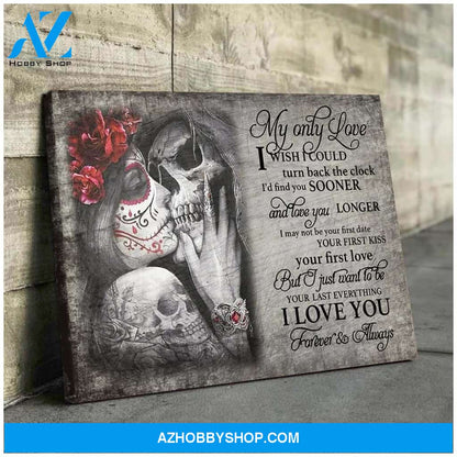 My only love - Skull Couple - Personalized Canvas
