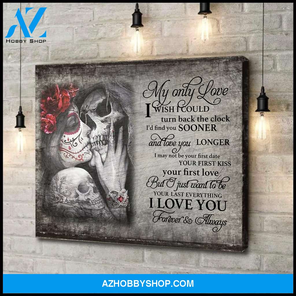 My only love - Skull Couple - Personalized Canvas