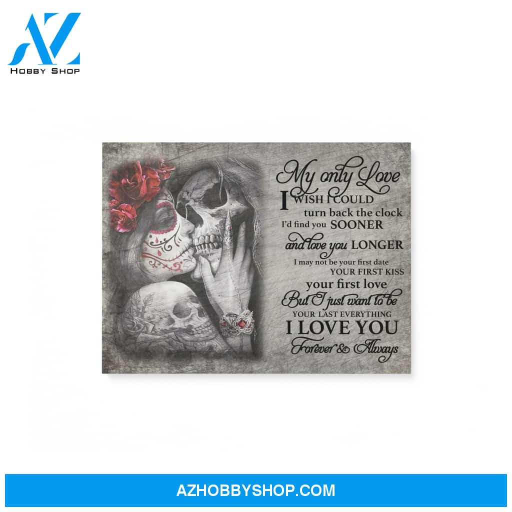 My only love - Skull Couple - Personalized Canvas