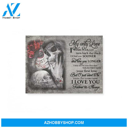 My only love - Skull Couple - Personalized Canvas