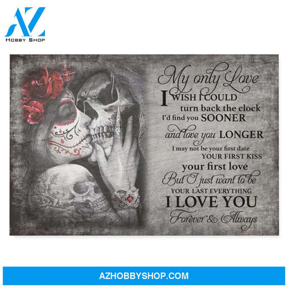 My only love - Skull Couple - Personalized Canvas