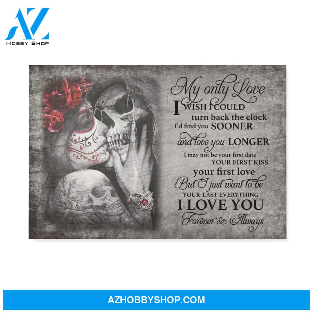 My only love - Skull Couple - Personalized Canvas