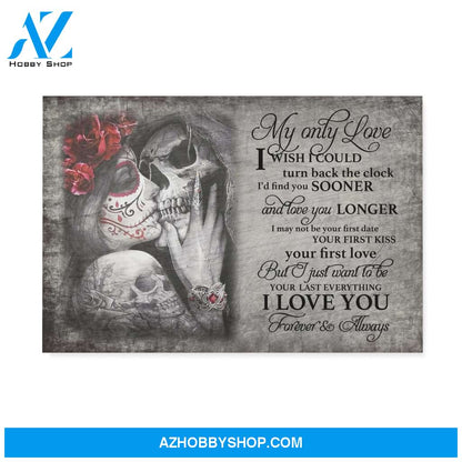 My only love - Skull Couple - Personalized Canvas