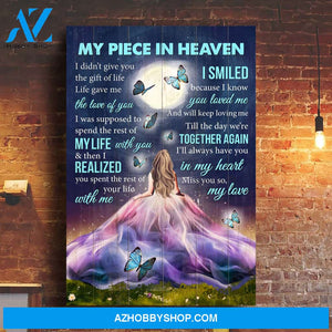 My piece in heaven - Life gave me the love of you Heaven Portrait Canvas Prints, Wall Art