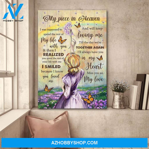 My piece in heaven - Till the day we're together again Heaven Portrait Canvas Prints - Wall Art