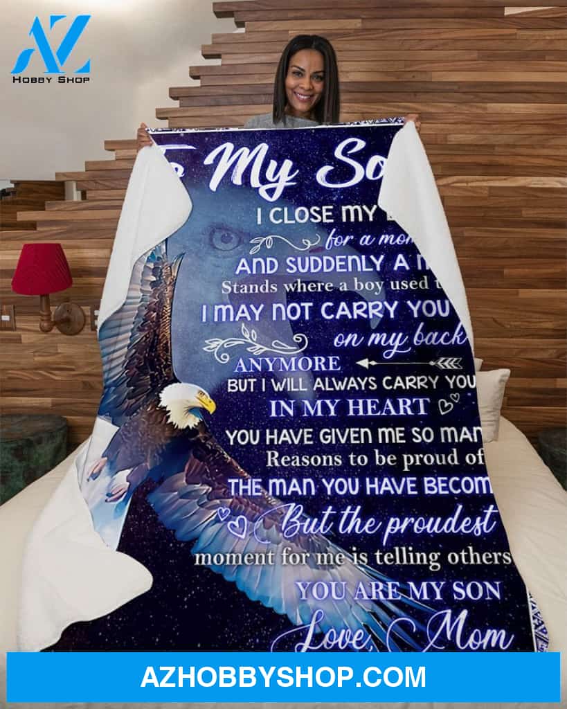 My Proudest Son Eagle Blanket Fleece Blanket