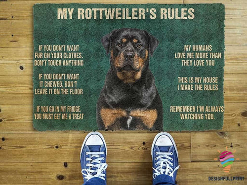 My Rottweiler Rules Welcome Non-Slip Rubber Backing Doormat Or Coir Doormat NHD