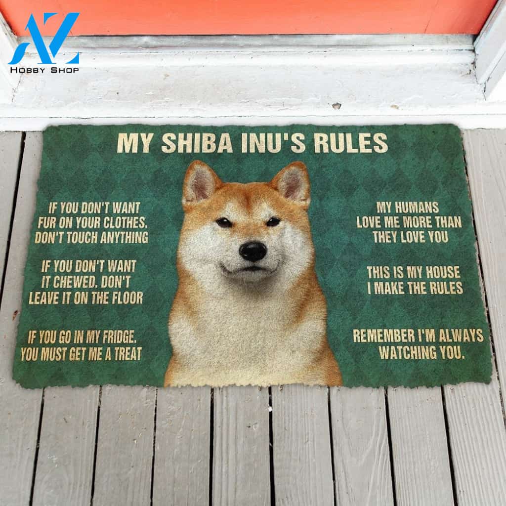 Gearhumans Gearhuman 3D My Shiba Inu's Rules Doormat