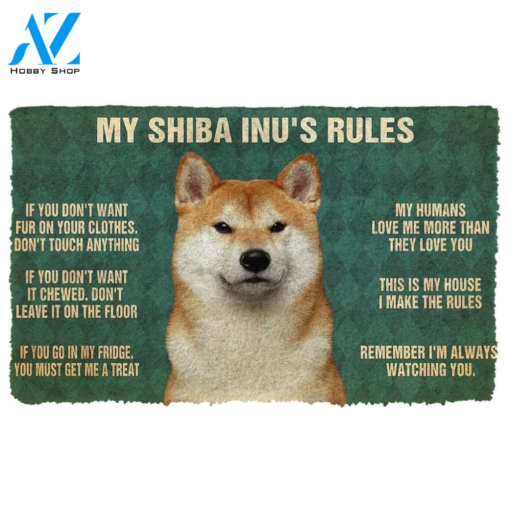 Gearhumans Gearhuman 3D My Shiba Inu's Rules Doormat
