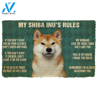Gearhumans Gearhuman 3D My Shiba Inu's Rules Doormat