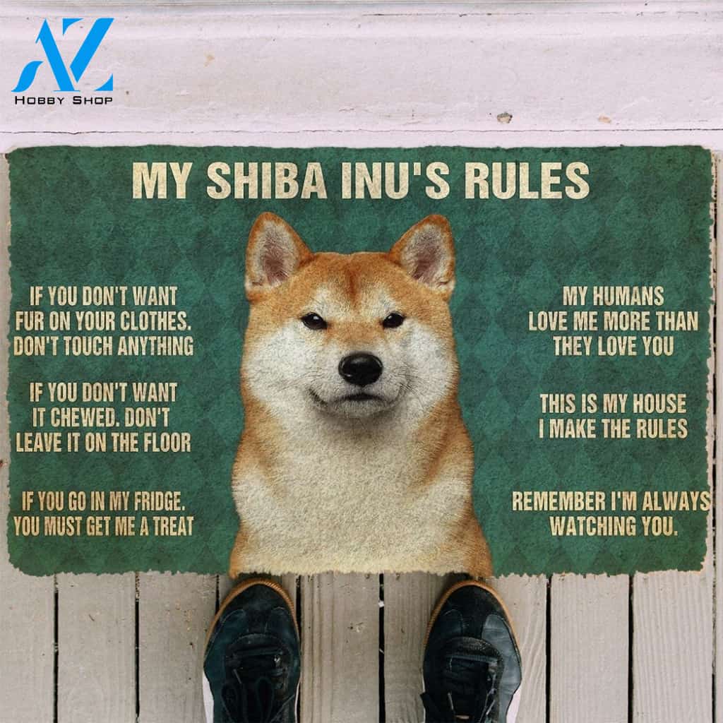 Gearhumans Gearhuman 3D My Shiba Inu's Rules Doormat