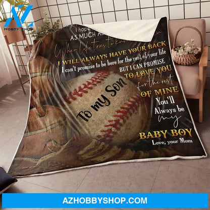 My Son Baseball Believe In Yourself Gift From Mom Fleece Blanket