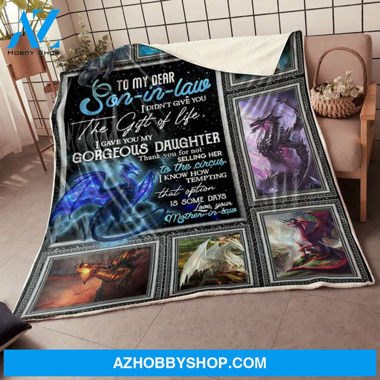 My Son In Law My Gorgeous Daughter Dragon Fleece Blanket 2-Fleece Blanket
