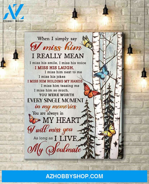 Zalooo My Soulmate Butterfly Wall Art Canvas