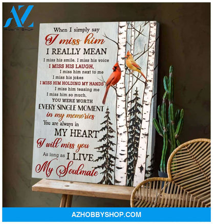 My Soulmate Cardinal Wall Art Canvas