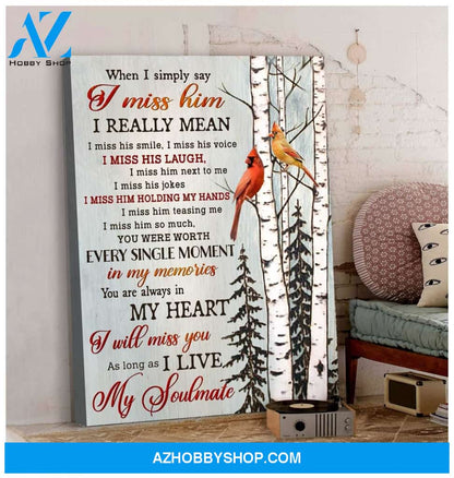 My Soulmate Cardinal Wall Art Canvas