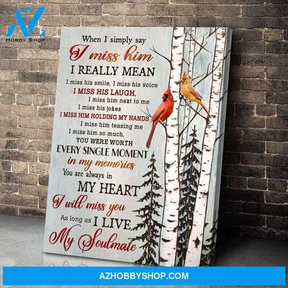 My Soulmate Cardinal Wall Art Canvas