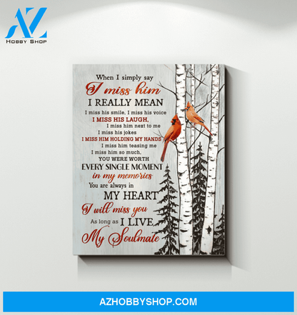 My Soulmate Cardinal Wall Art Canvas
