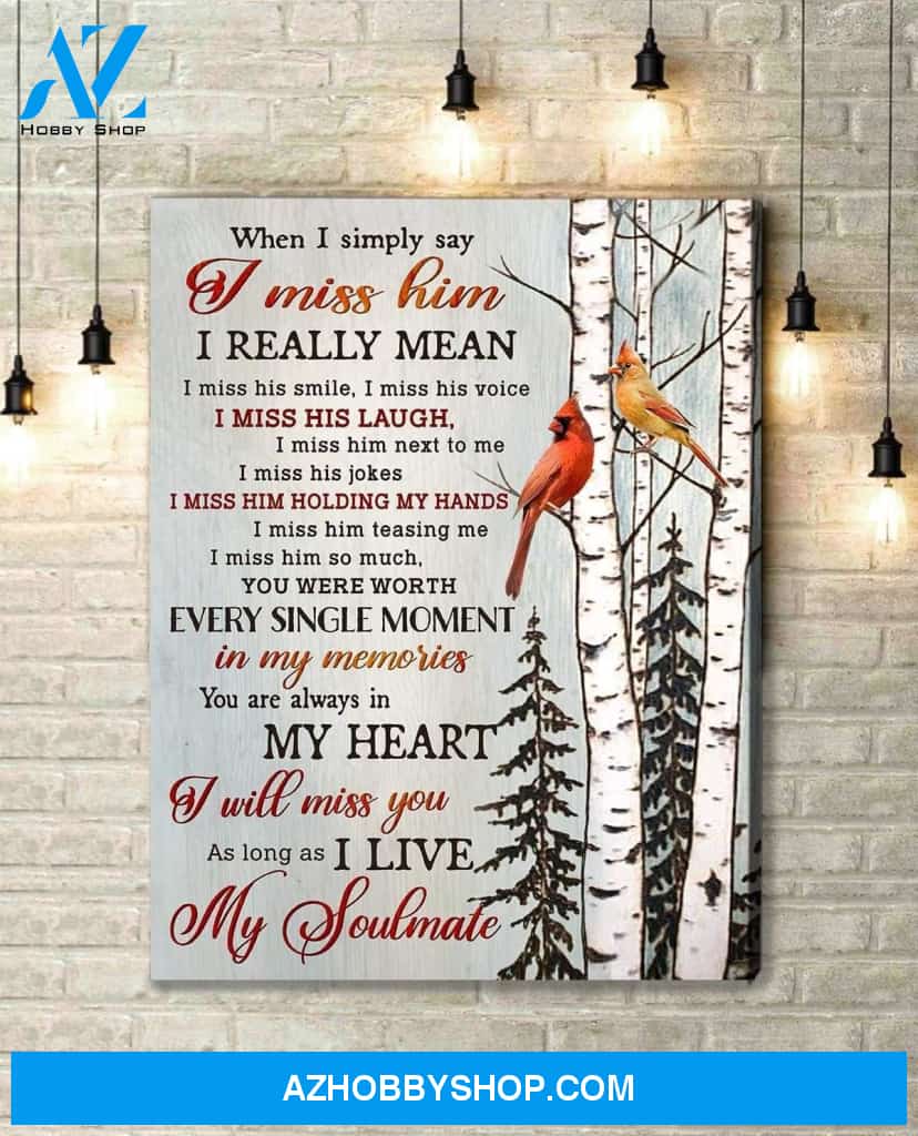 My Soulmate Cardinal Wall Art Canvas