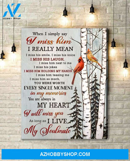 My Soulmate Cardinal Wall Art Canvas