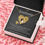 My Soulmate My Missing Puzzle Piece Forever Love Heart Necklace