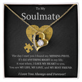 My Soulmate My Missing Puzzle Piece Forever Love Heart Necklace