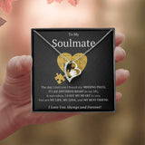 My Soulmate My Missing Puzzle Piece Forever Love Heart Necklace